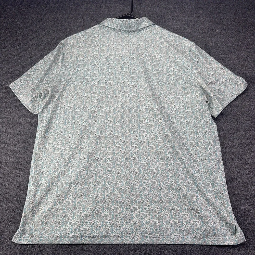 Panhandle Pearl Snap Polo Golf XL Turquoise Southwestern Tile Aztec Print Shirt - Picture 9 of 9
